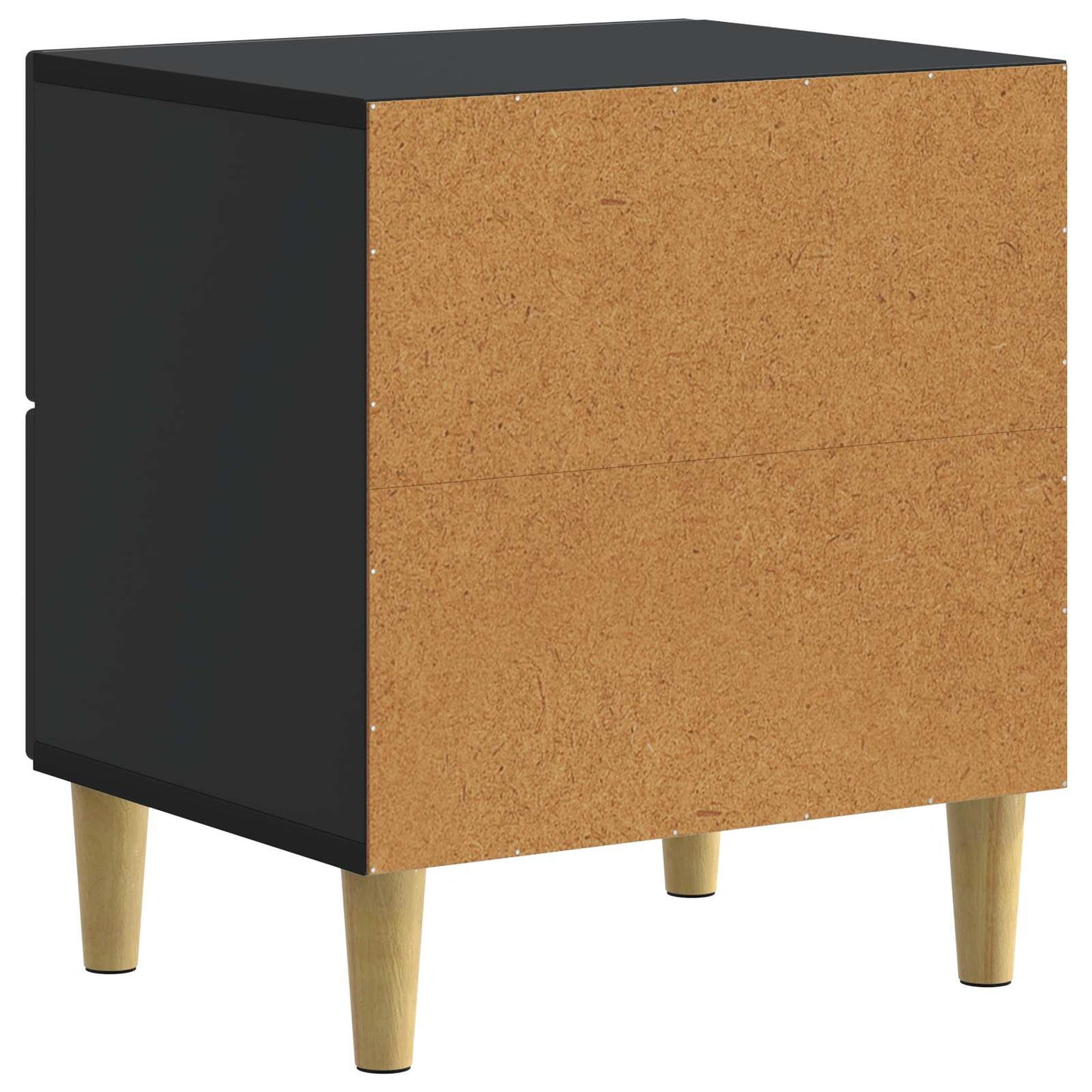 vidaXL Κομοδίνο με συρτάρι Μαύρο 43 x 34,5 x 48 εκ Επεξεργασμένο Ξύλο