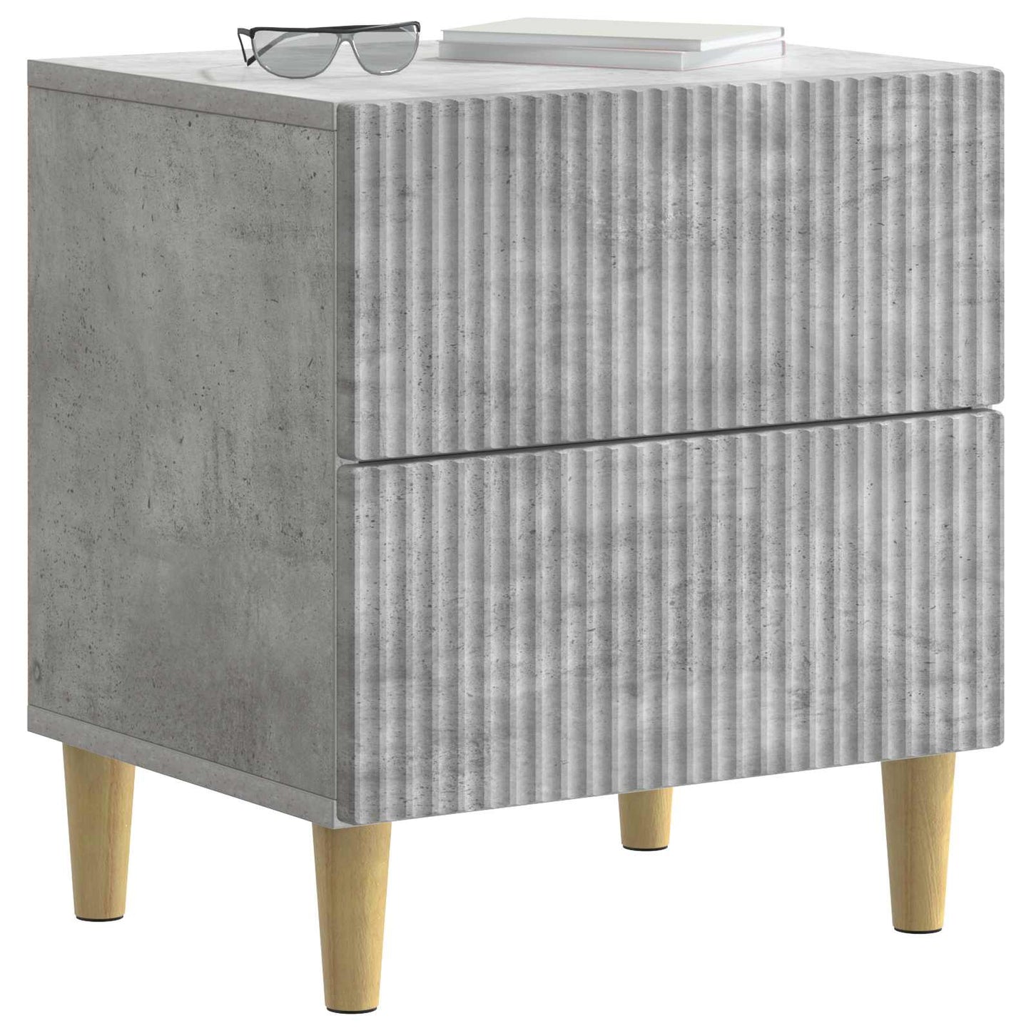 vidaXL Κομοδίνο Γκρι Σκυροδέματος 43 x 34,5 x 48 εκ Επεξεργασμένο Ξύλο