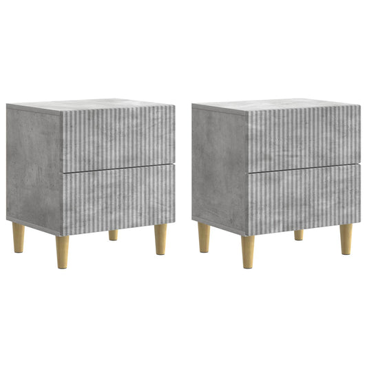 vidaXL Κομοδίνο 2 τμχ. Γκρι Σκυροδέματος 43 x 34,5 x 48 εκ