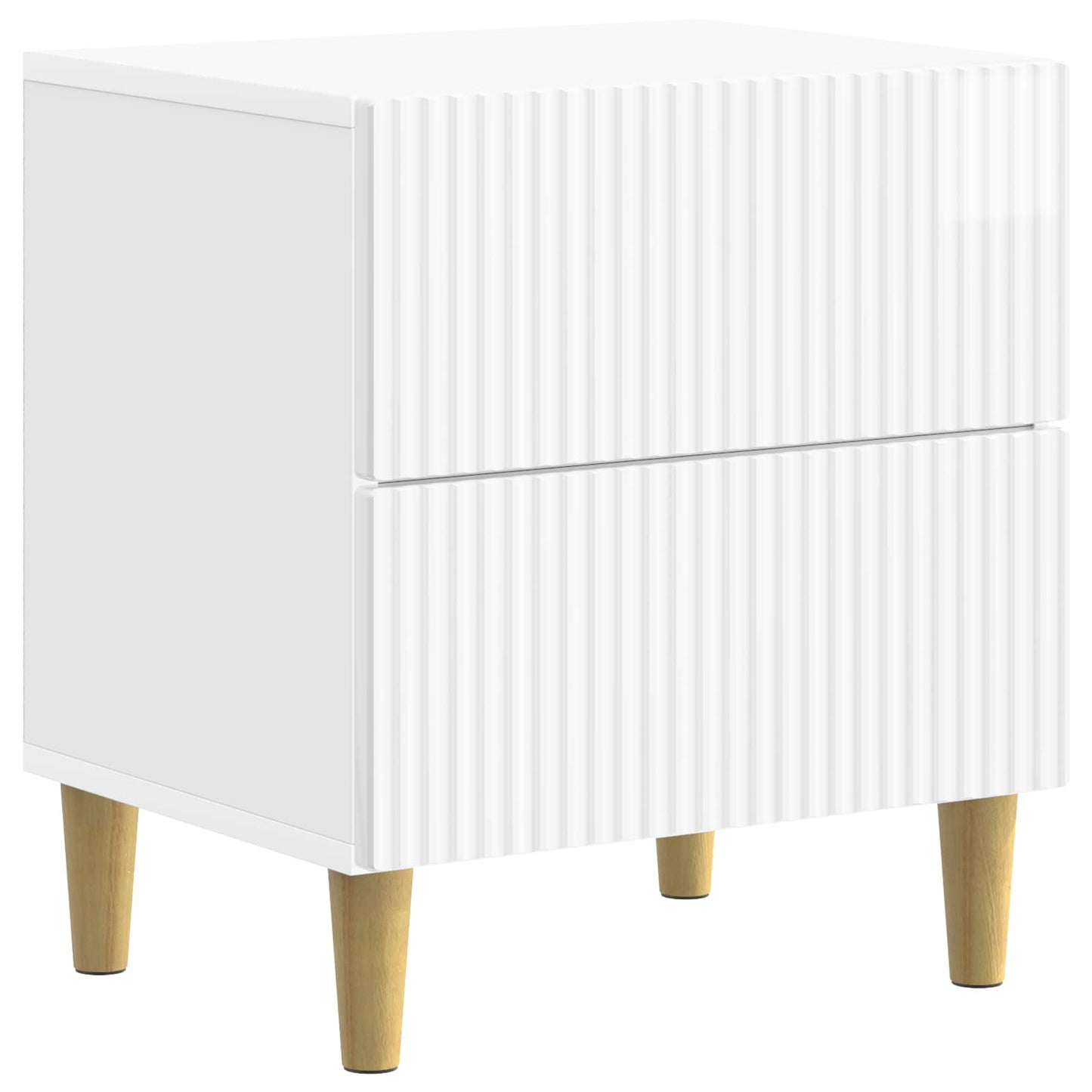 vidaXL Κομοδίνο Γυαλιστερό Λευκό 43 x 34,5 x 48 εκ Επεξεργασμένο Ξύλο