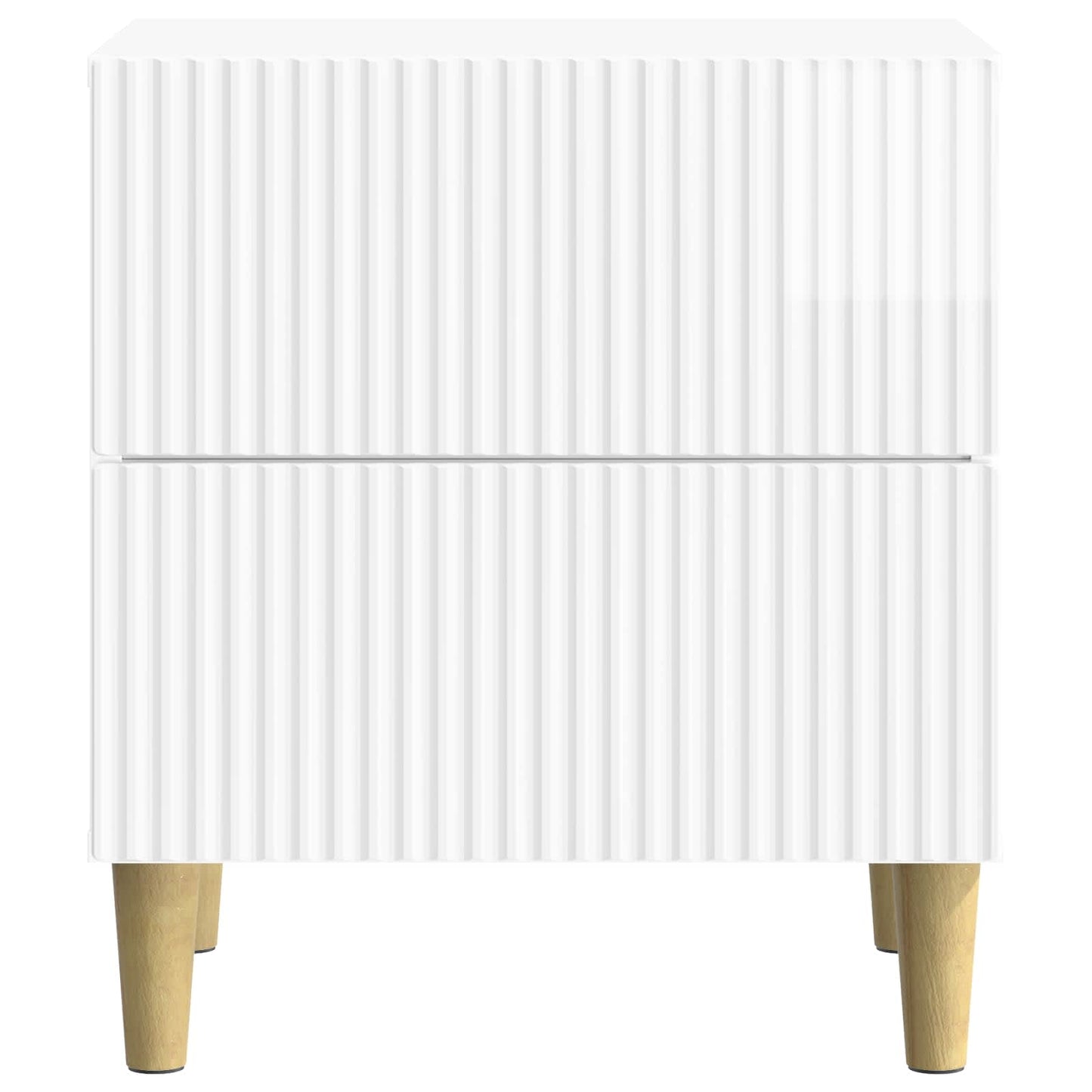vidaXL Κομοδίνο Γυαλιστερό Λευκό 43 x 34,5 x 48 εκ Επεξεργασμένο Ξύλο