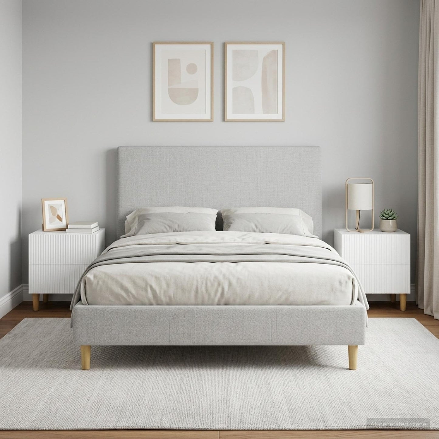vidaXL Κομοδίνο 2 τμχ. Γυαλιστερό Λευκό 43 x 34,5 x 48 εκ