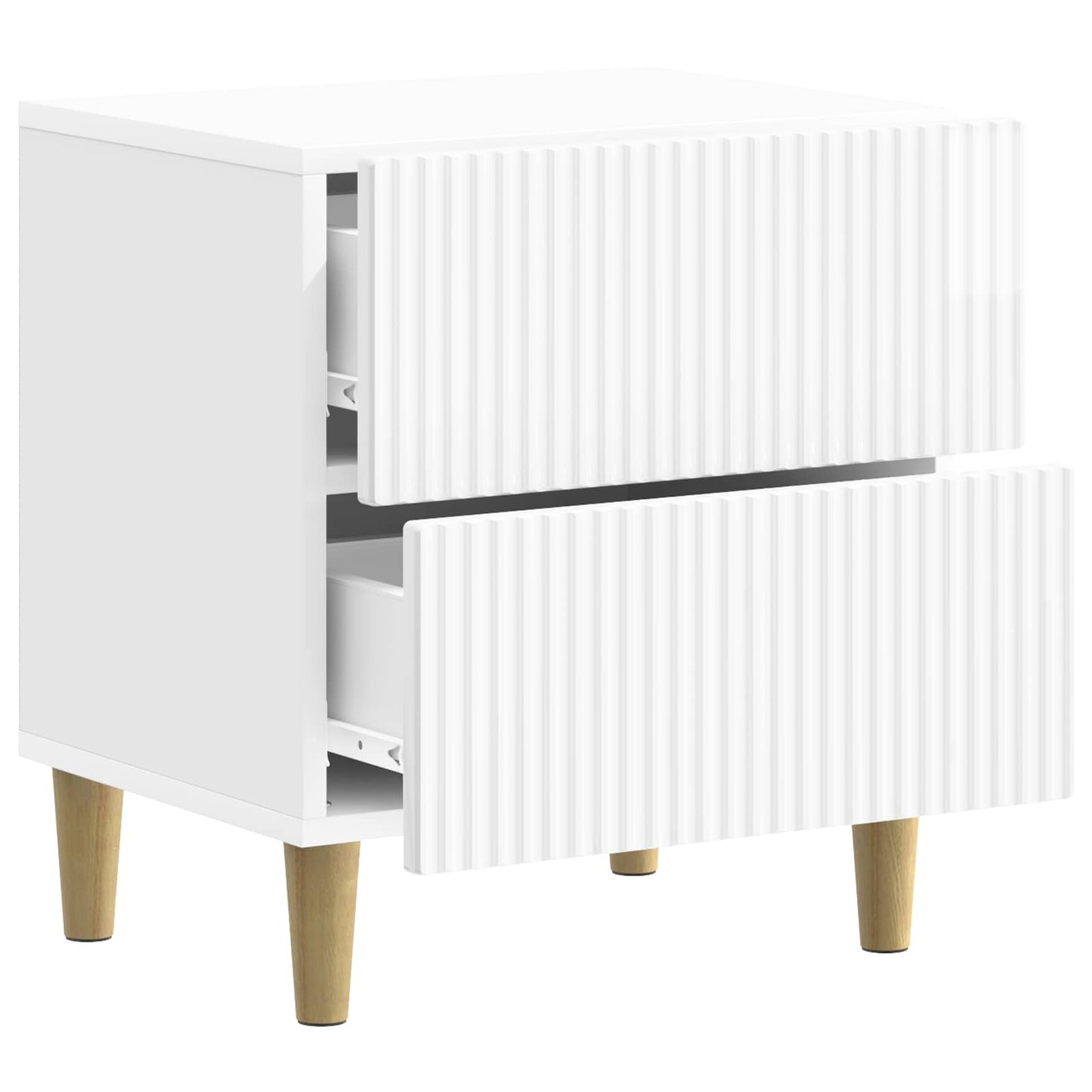 vidaXL Κομοδίνο 2 τμχ. Γυαλιστερό Λευκό 43 x 34,5 x 48 εκ