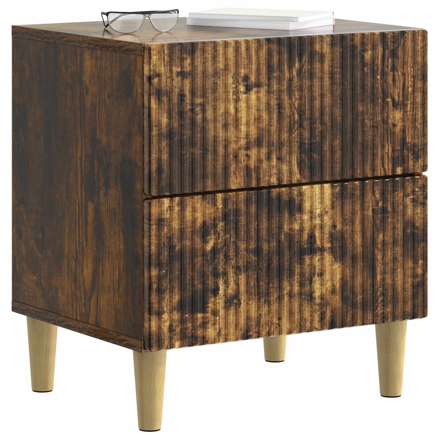 vidaXL Κομοδίνο Καπνισμένο Ξύλο Δρυός 43 x 34,5 x 48 εκ