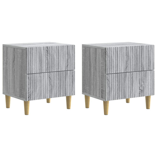 vidaXL Κομοδίνο 2 τμχ. Γκρι Sonoma 43 x 34,5 x 48 εκ