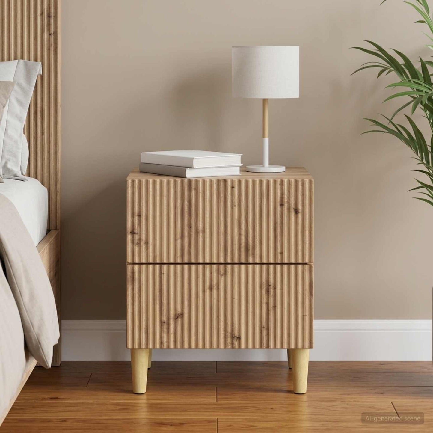 vidaXL Κομοδίνο Artisan Δρυς 43 x 34,5 x 48 εκ Επεξεργασμένο Ξύλο