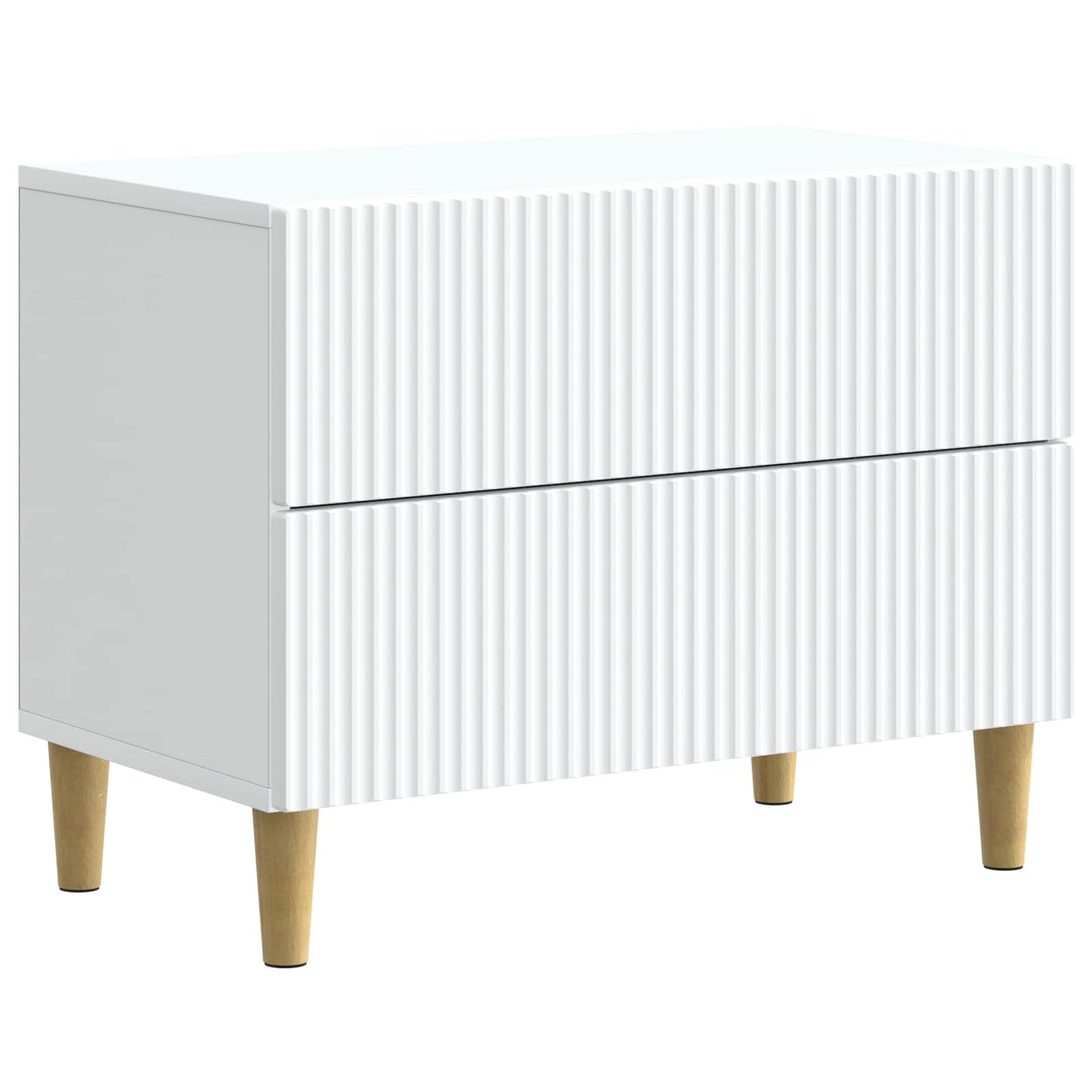 vidaXL Κομοδίνο με συρτάρι Λευκό 62 x 34,5 x 48 εκ Επεξεργασμένο Ξύλο