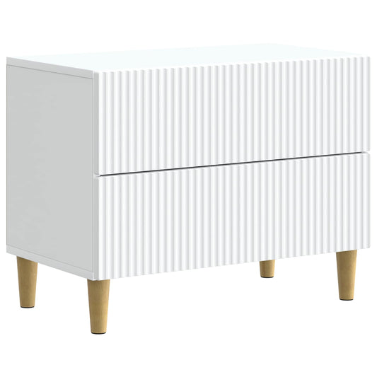 vidaXL Κομοδίνο με συρτάρι Λευκό 62 x 34,5 x 48 εκ Επεξεργασμένο Ξύλο