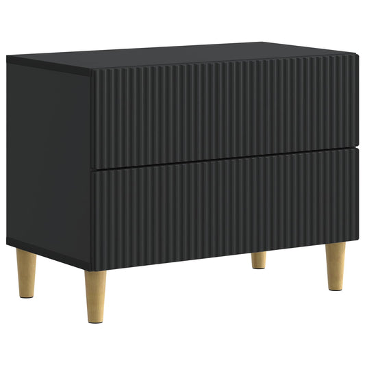 vidaXL Κομοδίνο με συρτάρι Μαύρο 62 x 34,5 x 48 εκ Επεξεργασμένο Ξύλο