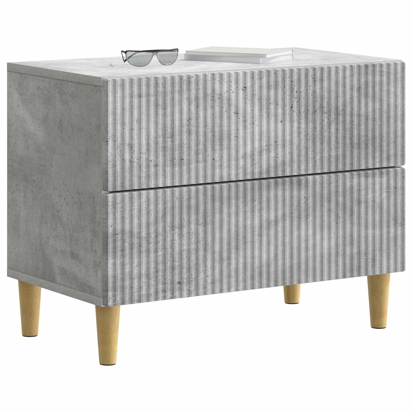 vidaXL Κομοδίνο Γκρι Σκυροδέματος 62 x 34,5 x 48 εκ Επεξεργασμένο Ξύλο