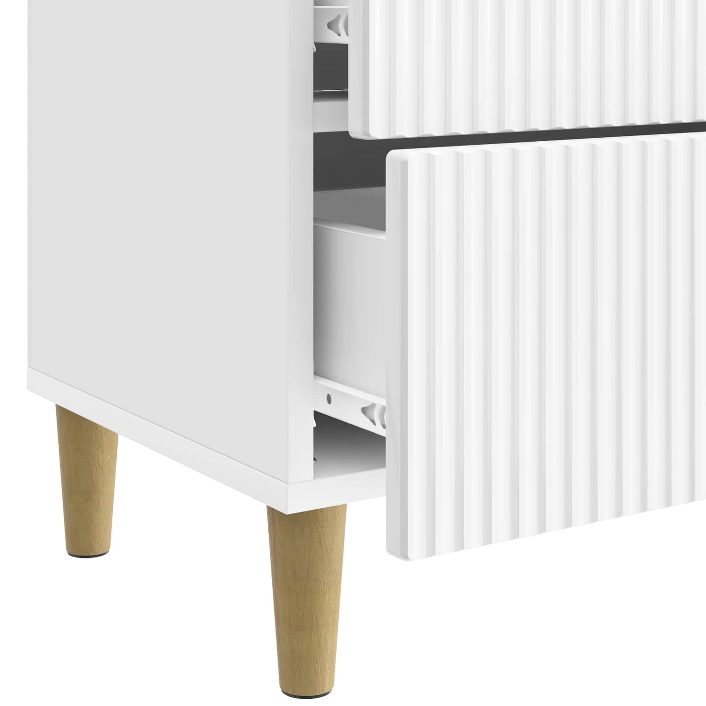 vidaXL Κομοδίνο Γυαλιστερό Λευκό 62 x 34,5 x 48 εκ Επεξεργασμένο Ξύλο