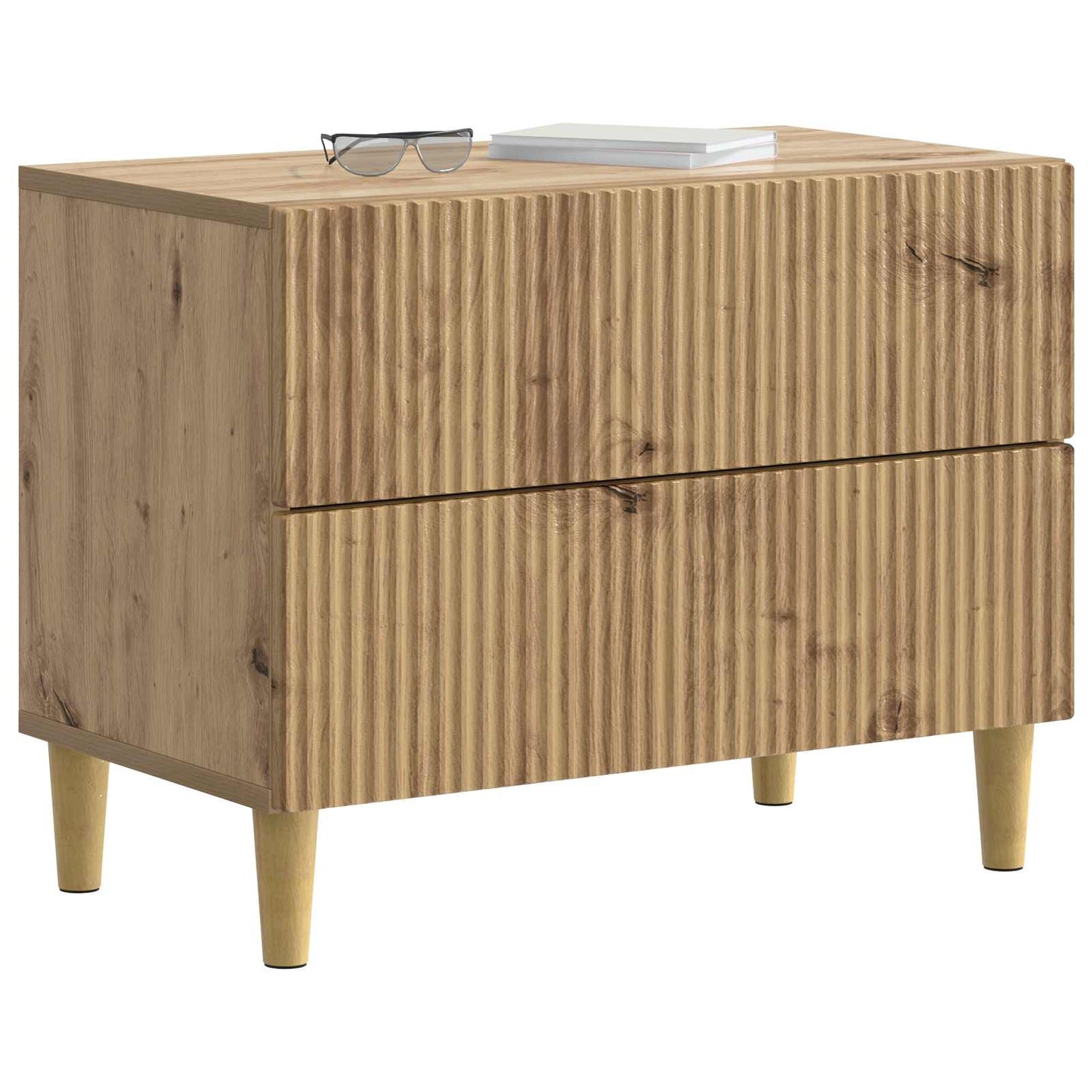 vidaXL Κομοδίνο Artisan Δρυς 62 x 34,5 x 48 εκ Επεξεργασμένο Ξύλο