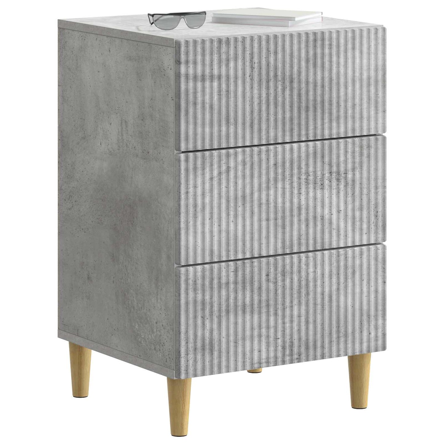 vidaXL Κομοδίνο με συρτάρι Γκρι Σκυροδέματος 43 x 41 x 66,5 εκ.