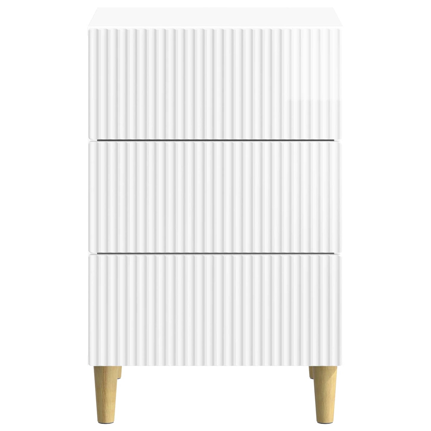 vidaXL Κομοδίνο Γυαλιστερό Λευκό 43 x 41 x 66,5 εκ. Επεξεργασμένο Ξύλο