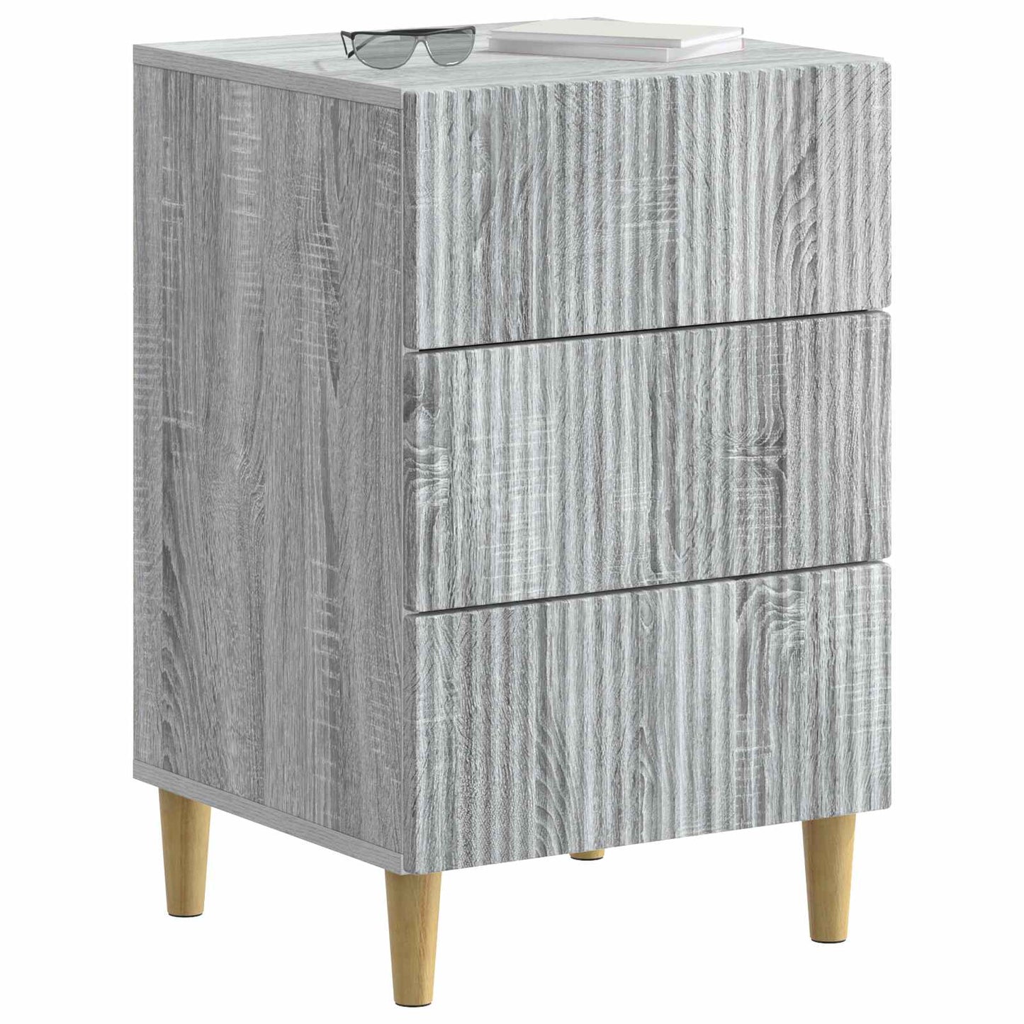vidaXL Κομοδίνο Γκρι Sonoma 43 x 41 x 66,5 εκ. Επεξεργασμένο Ξύλο
