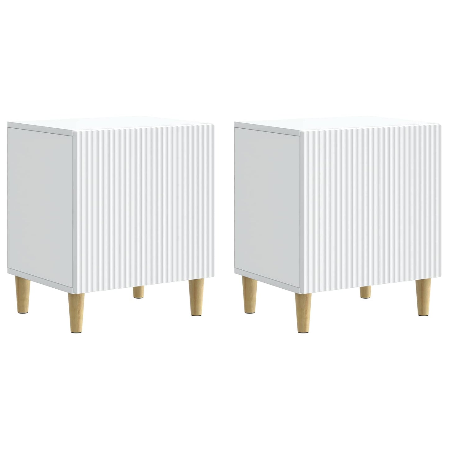 vidaXL Κομοδίνο 2 τμχ. Λευκό 43 x 34,5 x 50 εκ Επεξεργασμένο Ξύλο