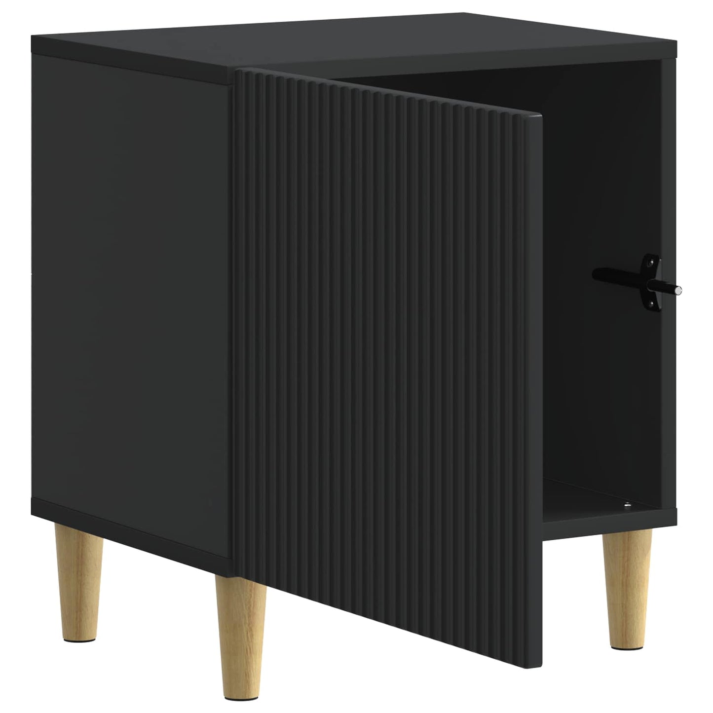 vidaXL Κομοδίνο Μαύρο 43 x 34,5 x 50 εκ Επεξεργασμένο Ξύλο