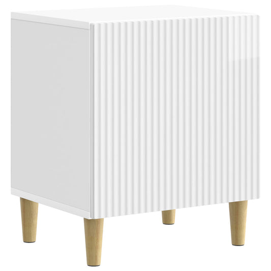 vidaXL Κομοδίνο Γυαλιστερό Λευκό 43 x 34,5 x 50 εκ Επεξεργασμένο Ξύλο