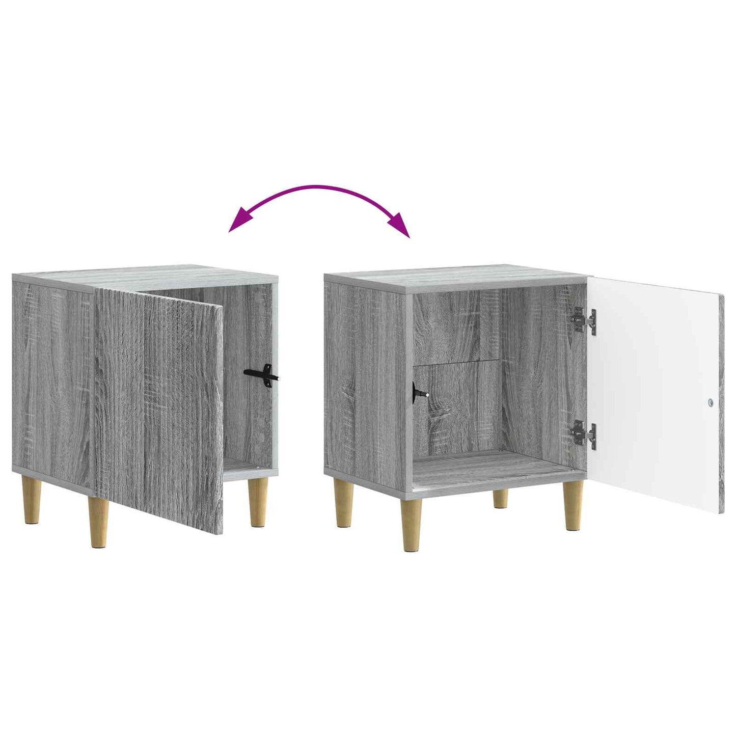 vidaXL Κομοδίνο Γκρι Sonoma 43 x 34,5 x 50 εκ Επεξεργασμένο Ξύλο