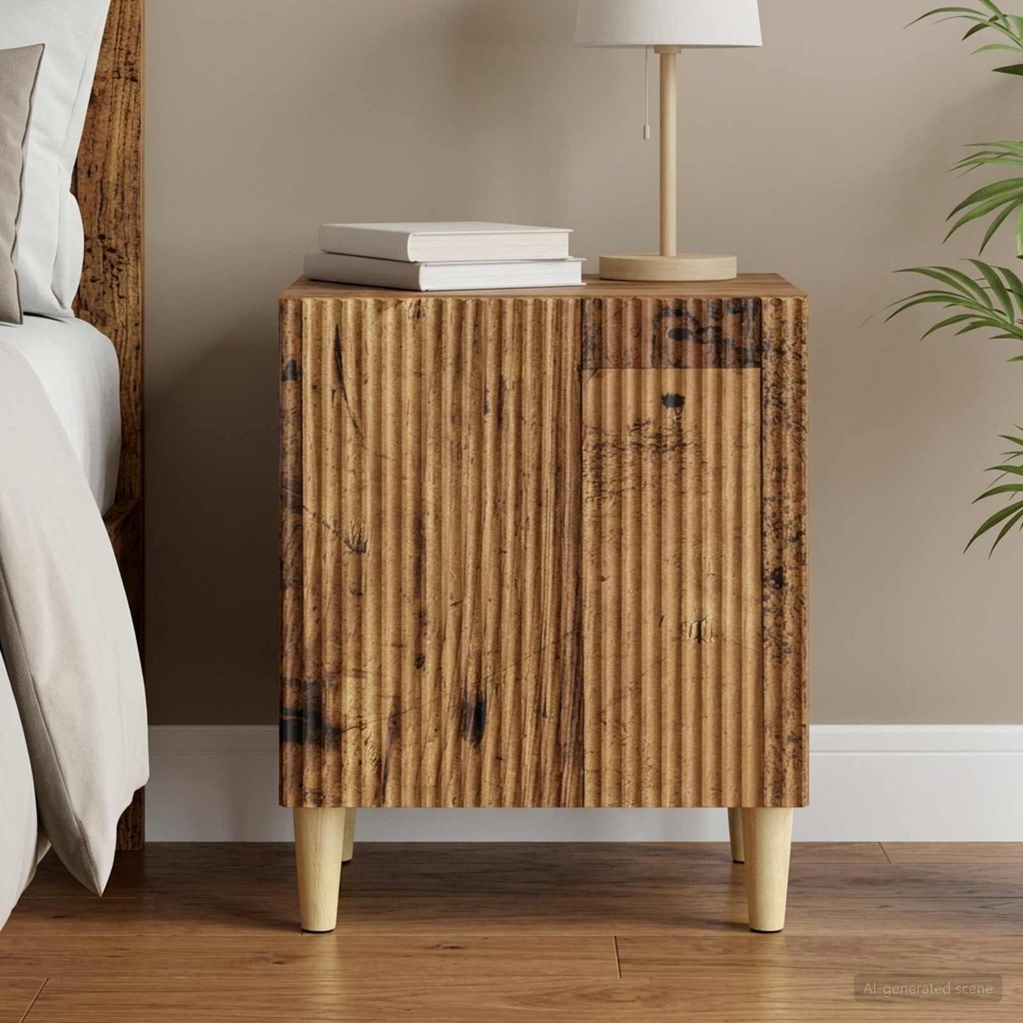 vidaXL Κομοδίνο Παλαιωμένο ξύλο 43 x 34,5 x 50 εκ Επεξεργασμένο Ξύλο