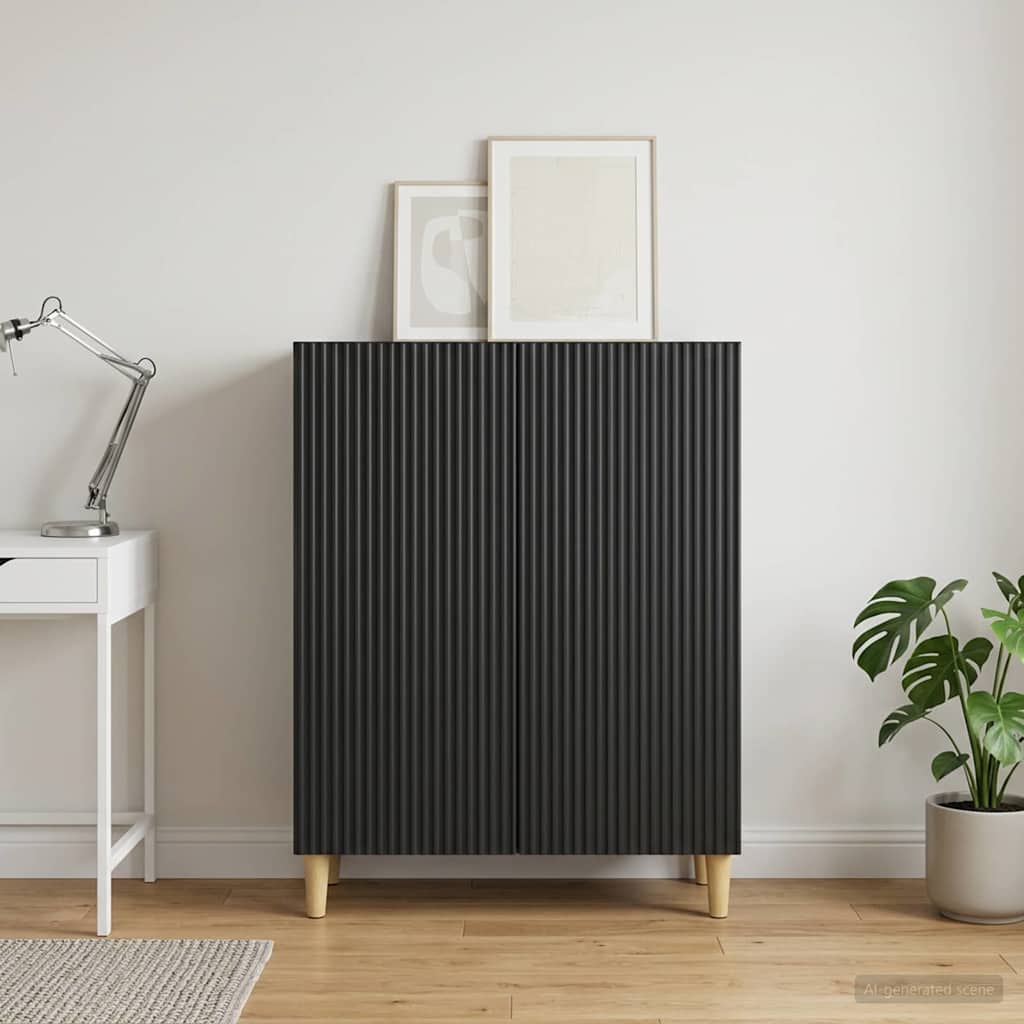 vidaXL Πλαϊνό γραφείο Μαύρο 66 x 34,5 x 90 εκ Επεξεργασμένο Ξύλο