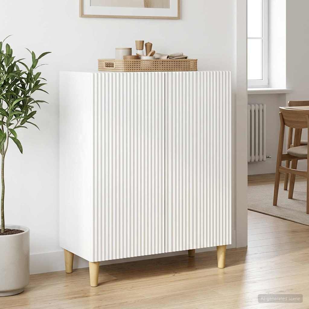 vidaXL Πλαϊνό γραφείο Γυαλιστερό Λευκό 66 x 34,5 x 90 εκ