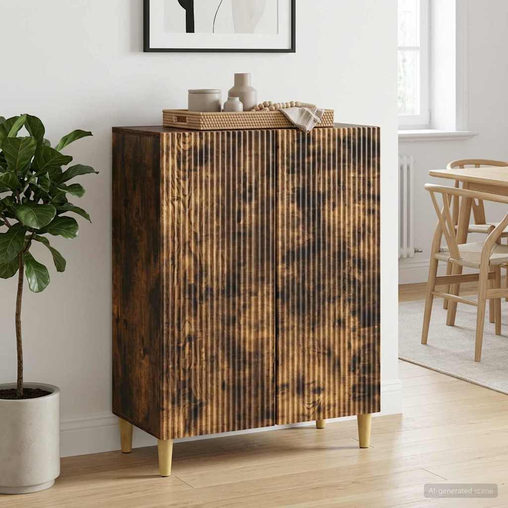 vidaXL Πλαϊνό γραφείο Καπνισμένο Ξύλο Δρυός 66 x 34,5 x 90 εκ