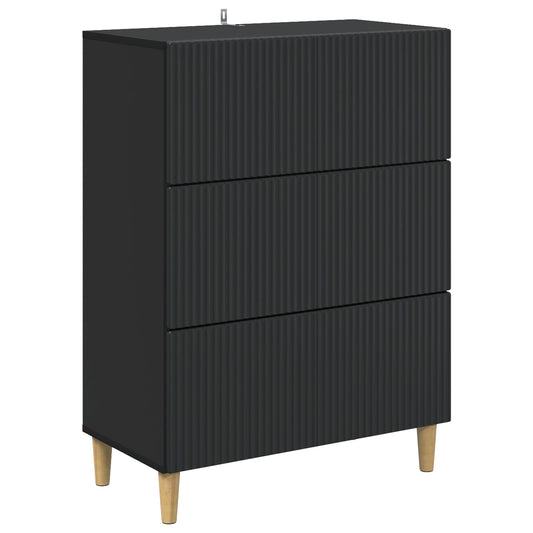 vidaXL Ντουλάπι με Συρτάρια 66 x 34,5 x 90 εκ Επεξεργασμένο Ξύλο Μαύρο