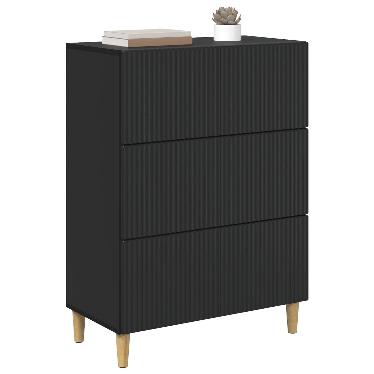 vidaXL Ντουλάπι με Συρτάρια 66 x 34,5 x 90 εκ Επεξεργασμένο Ξύλο Μαύρο