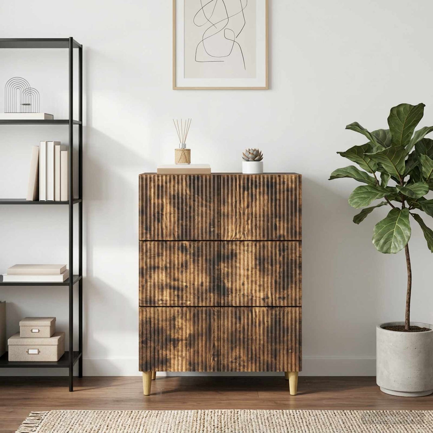 vidaXL Ντουλάπι με Συρτάρια 66 x 34,5 x 90 εκ Επεξεργασμένο Ξύλο