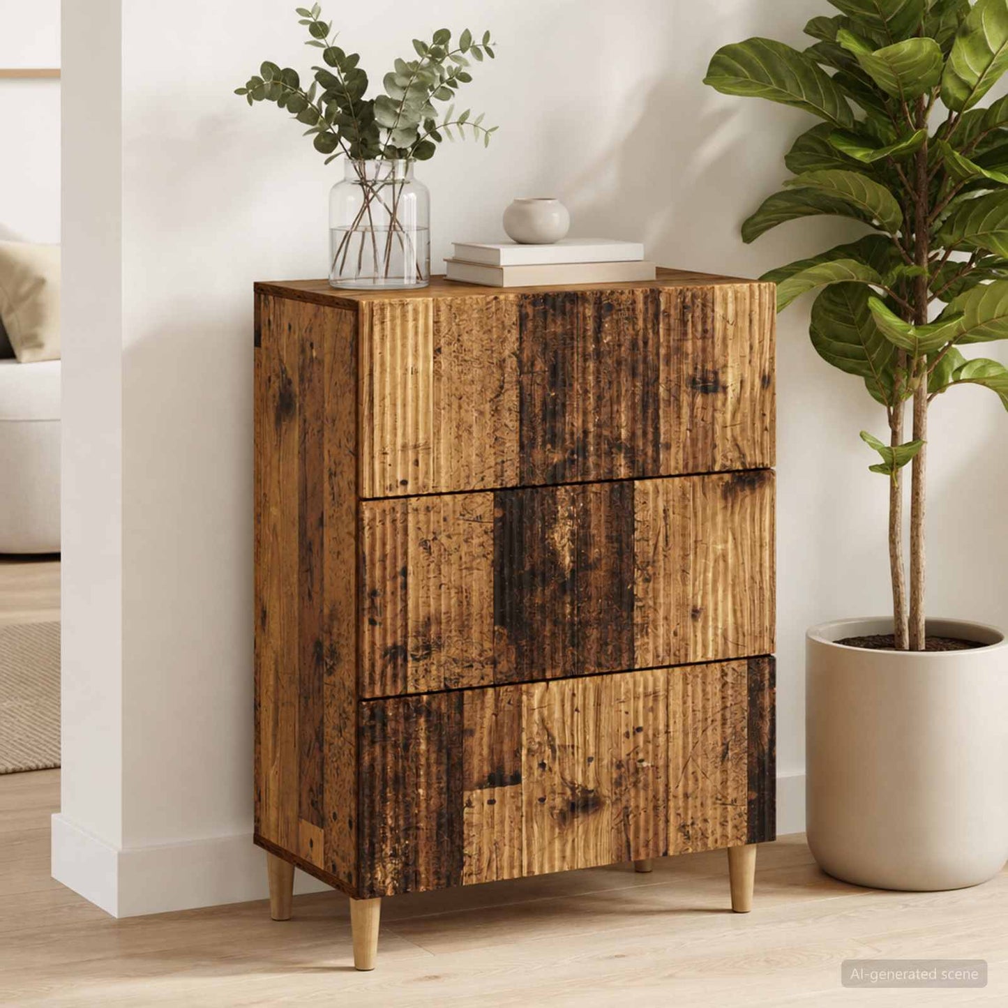 vidaXL Ντουλάπι με Συρτάρια 66 x 34,5 x 90 εκ Επεξεργασμένο Ξύλο