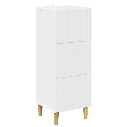 vidaXL Ντουλάπι με Συρτάρια Λευκό 33 x 34,5 x 90 εκ Επεξεργασμένο Ξύλο