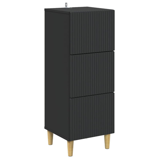 vidaXL Ντουλάπι με Συρτάρια Μαύρο 33 x 34,5 x 90 εκ Επεξεργασμένο Ξύλο