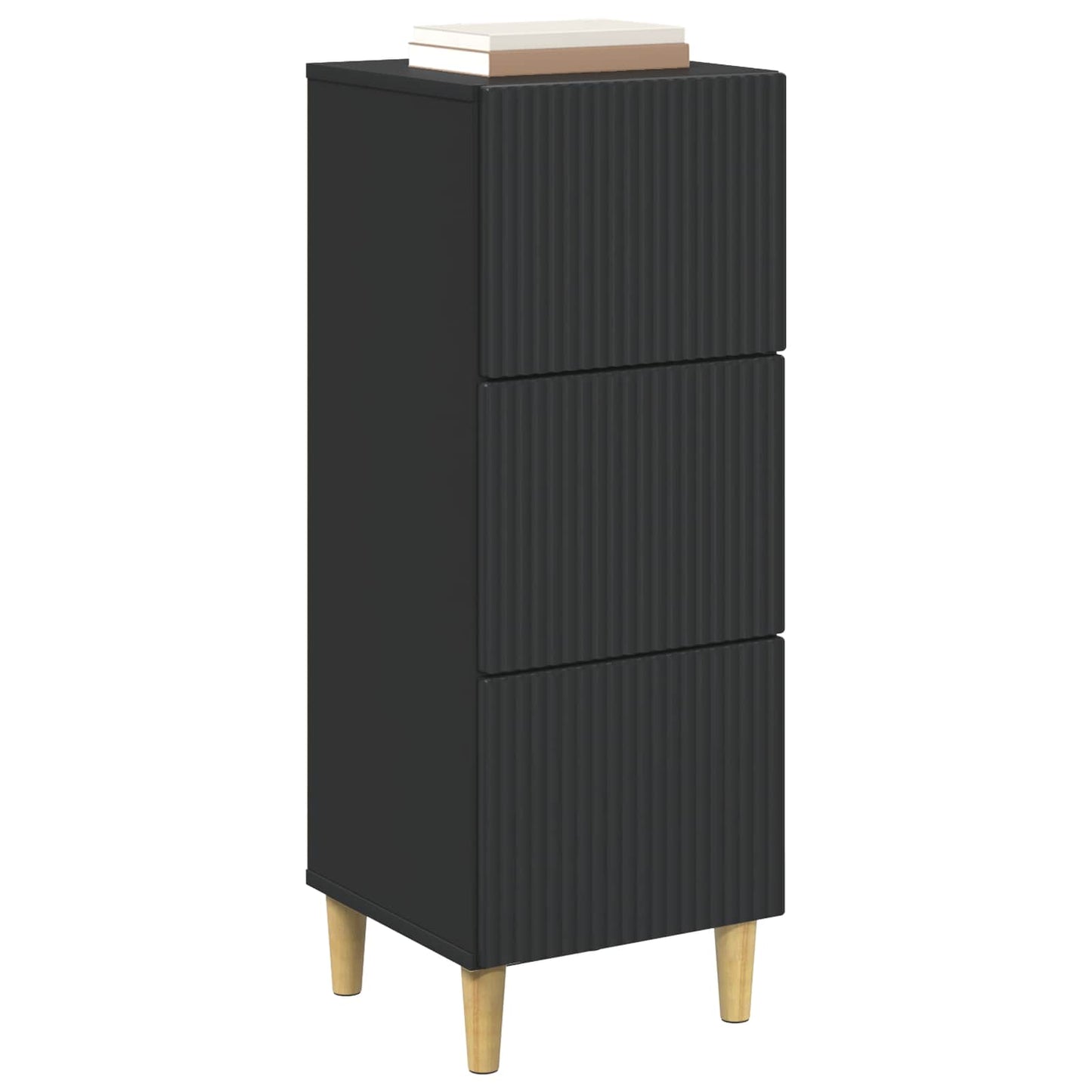 vidaXL Ντουλάπι με Συρτάρια Μαύρο 33 x 34,5 x 90 εκ Επεξεργασμένο Ξύλο