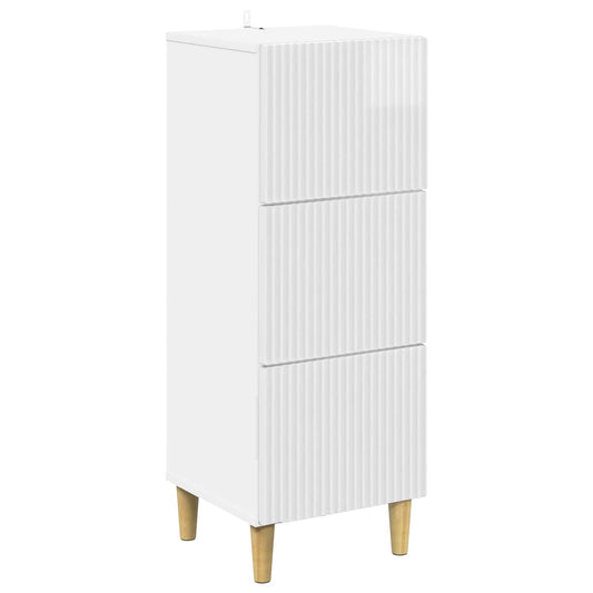 vidaXL Ντουλάπι με Συρτάρια Γυαλιστερό Λευκό 33 x 34,5 x 90 εκ