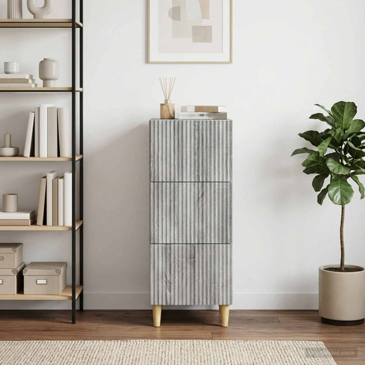vidaXL Ντουλάπι με Συρτάρια Γκρι Sonoma 33 x 34,5 x 90 εκ