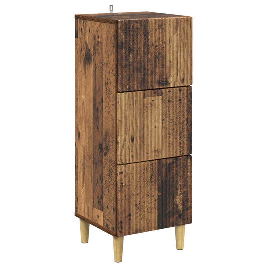 vidaXL Ντουλάπι με Συρτάρια Παλαιωμένο ξύλο 33 x 34,5 x 90 εκ
