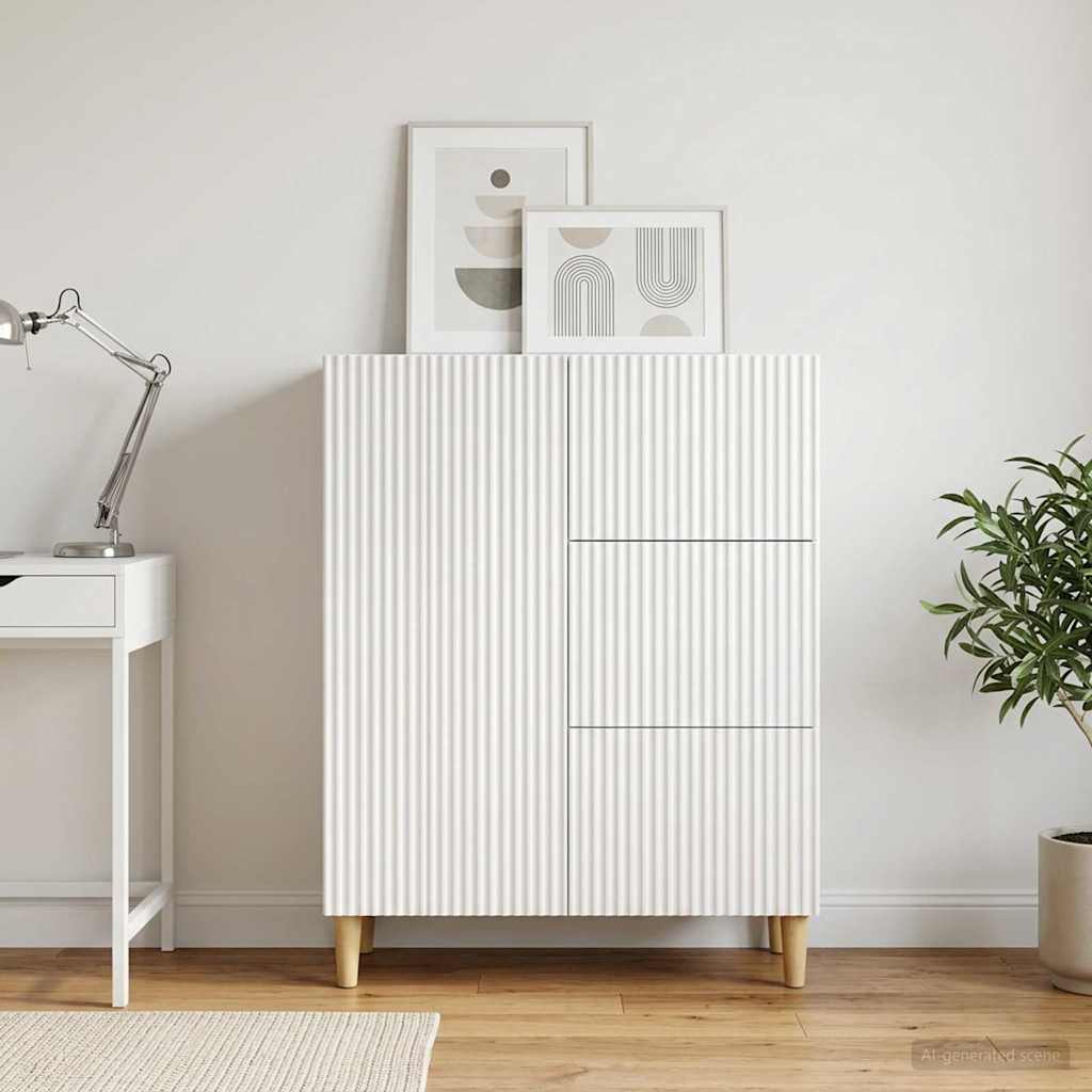vidaXL Πλαϊνό γραφείο Λευκό 66 x 34,5 x 90 εκ Επεξεργασμένο Ξύλο