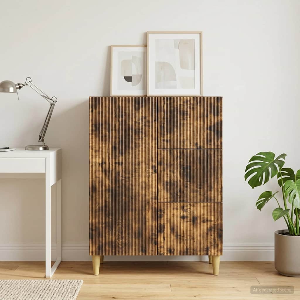 vidaXL Πλαϊνό γραφείο Καπνισμένο Ξύλο Δρυός 66 x 34,5 x 90 εκ