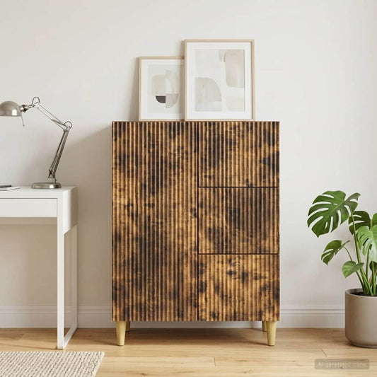 vidaXL Πλαϊνό γραφείο Καπνισμένο Ξύλο Δρυός 66 x 34,5 x 90 εκ