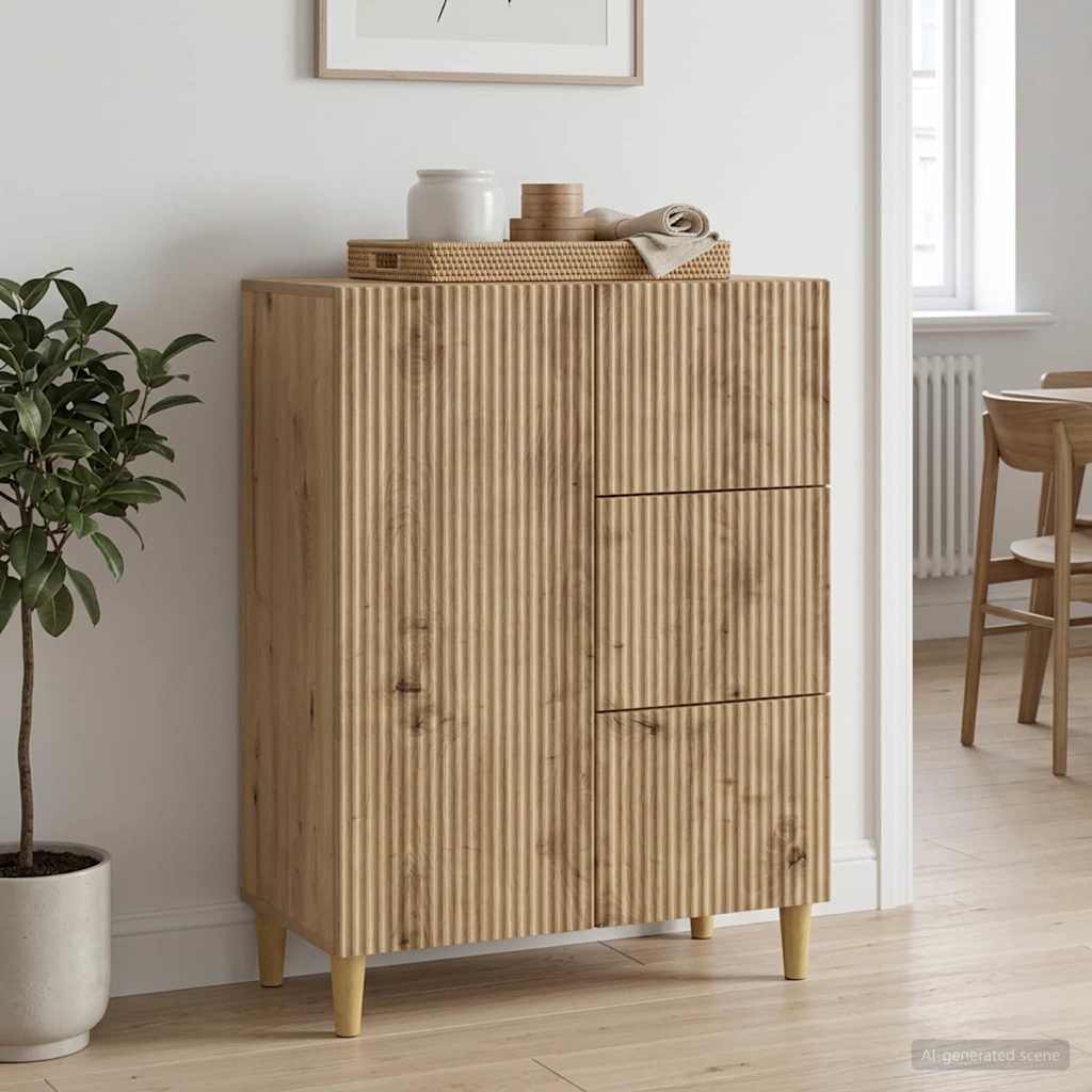 vidaXL Πλαϊνό γραφείο Artisan Δρυς 66 x 34,5 x 90 εκ
