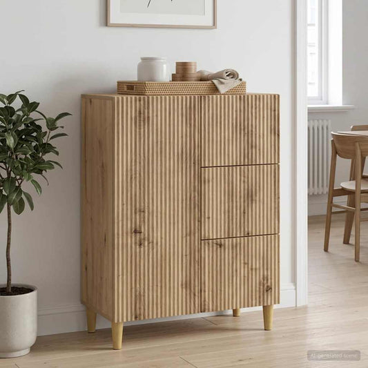 vidaXL Πλαϊνό γραφείο Artisan Δρυς 66 x 34,5 x 90 εκ