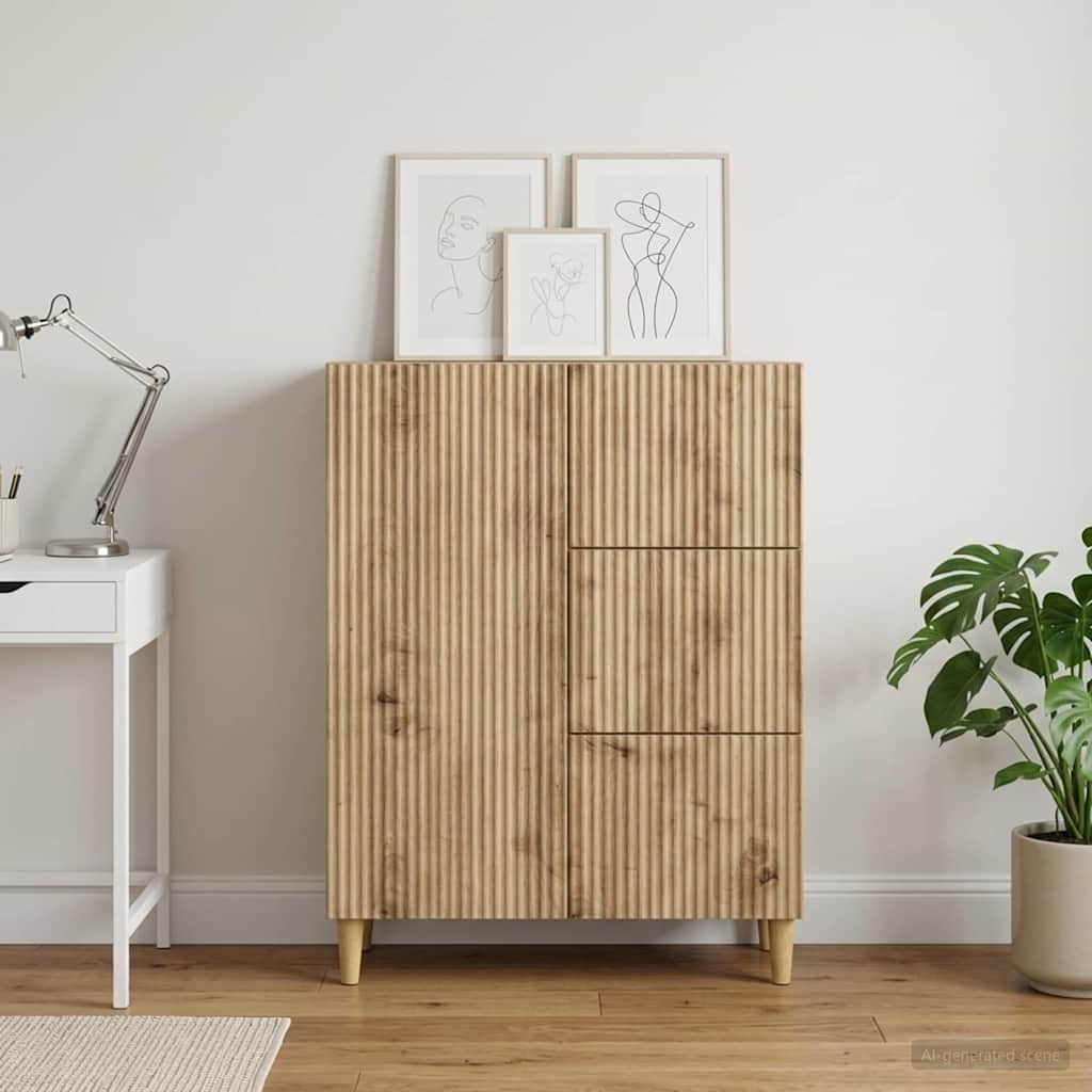vidaXL Πλαϊνό γραφείο Artisan Δρυς 66 x 34,5 x 90 εκ