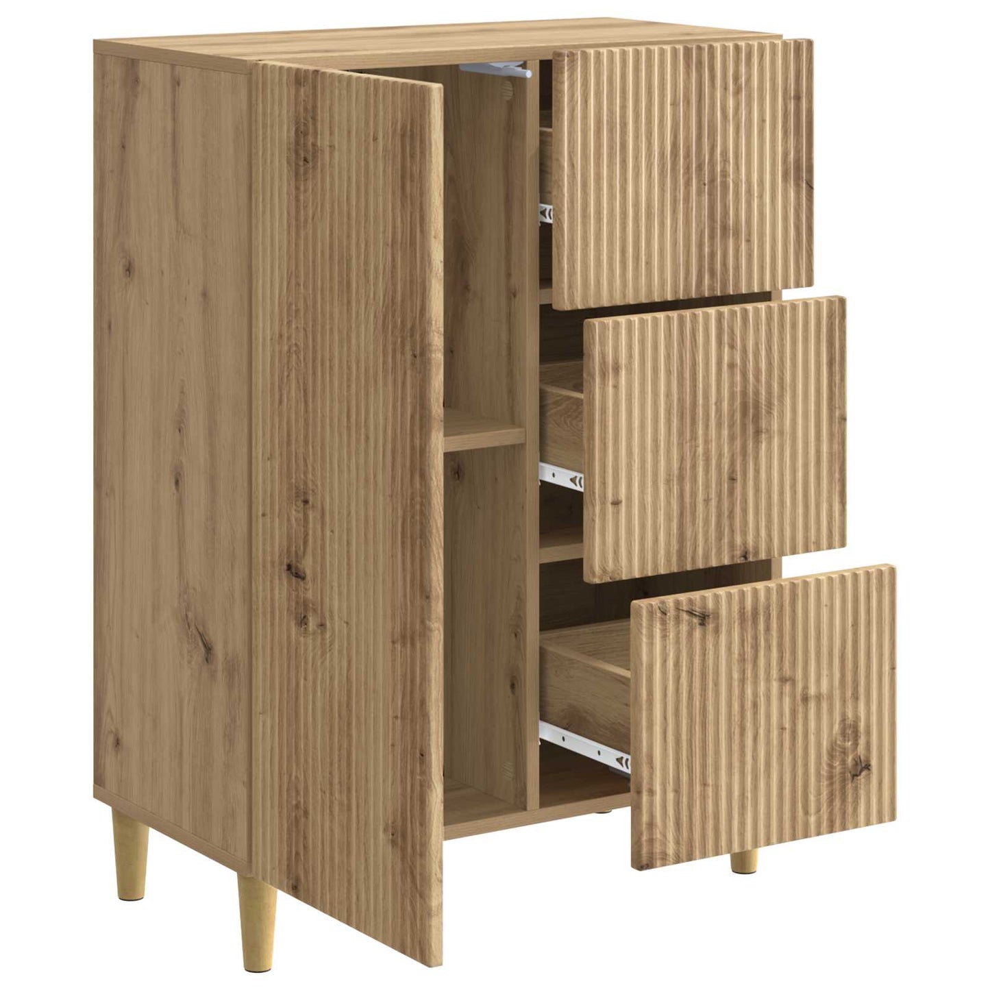 vidaXL Πλαϊνό γραφείο με συρτάρι Artisan Δρυς 66 x 34,5 x 90 εκ