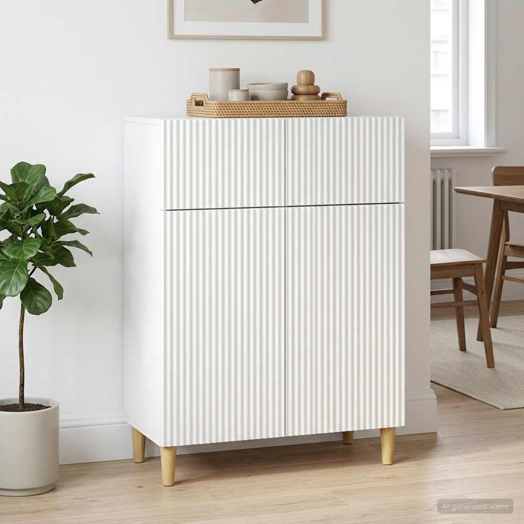 vidaXL Πλαϊνό γραφείο Λευκό 66 x 34,5 x 90 εκ Επεξεργασμένο Ξύλο