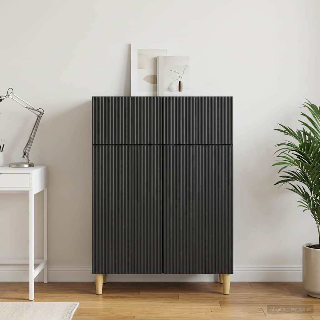 vidaXL Πλαϊνό γραφείο Μαύρο 66 x 34,5 x 90 εκ Επεξεργασμένο Ξύλο