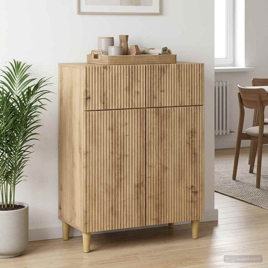 vidaXL Πλαϊνό γραφείο Artisan Δρυς 66 x 34,5 x 90 εκ