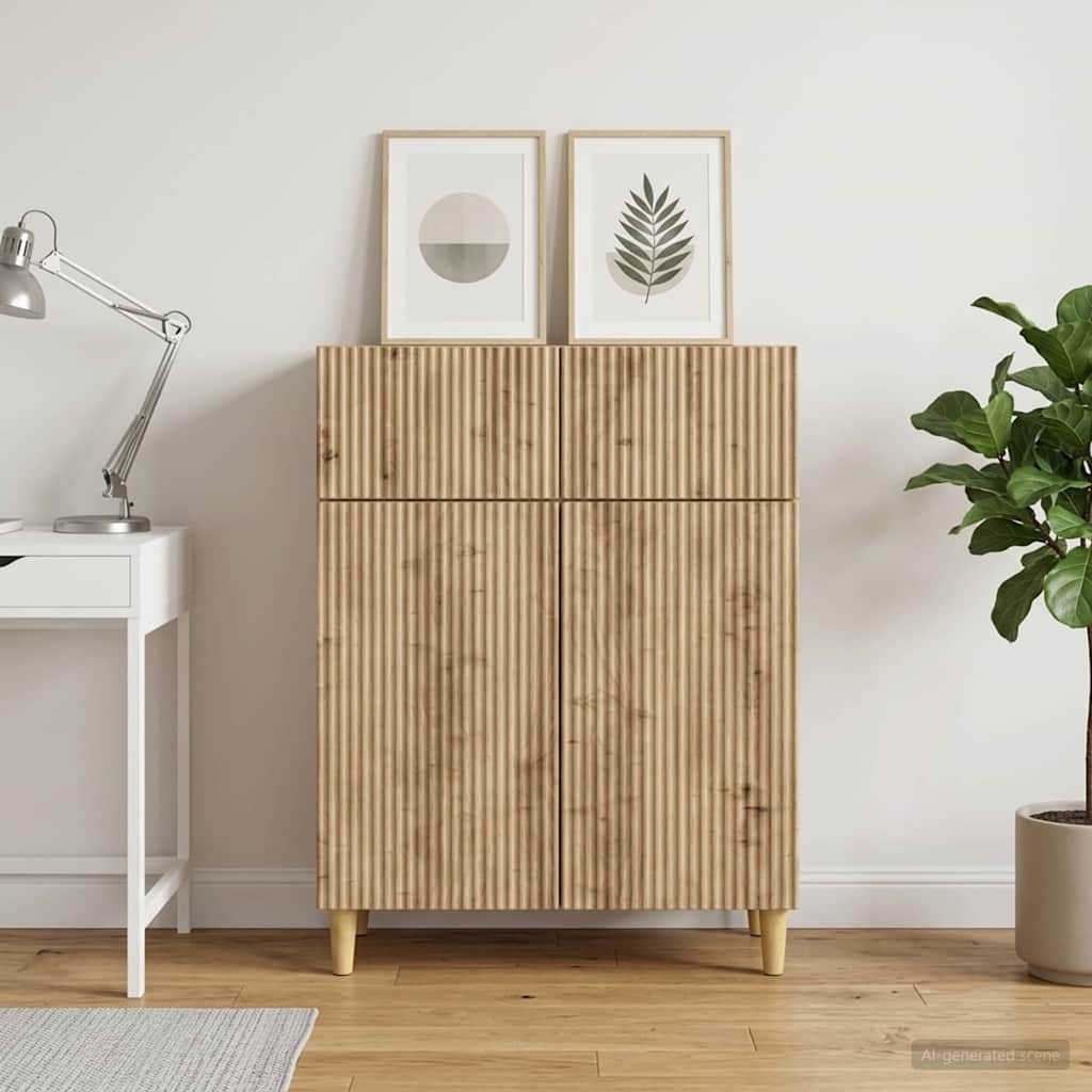 vidaXL Πλαϊνό γραφείο Artisan Δρυς 66 x 34,5 x 90 εκ