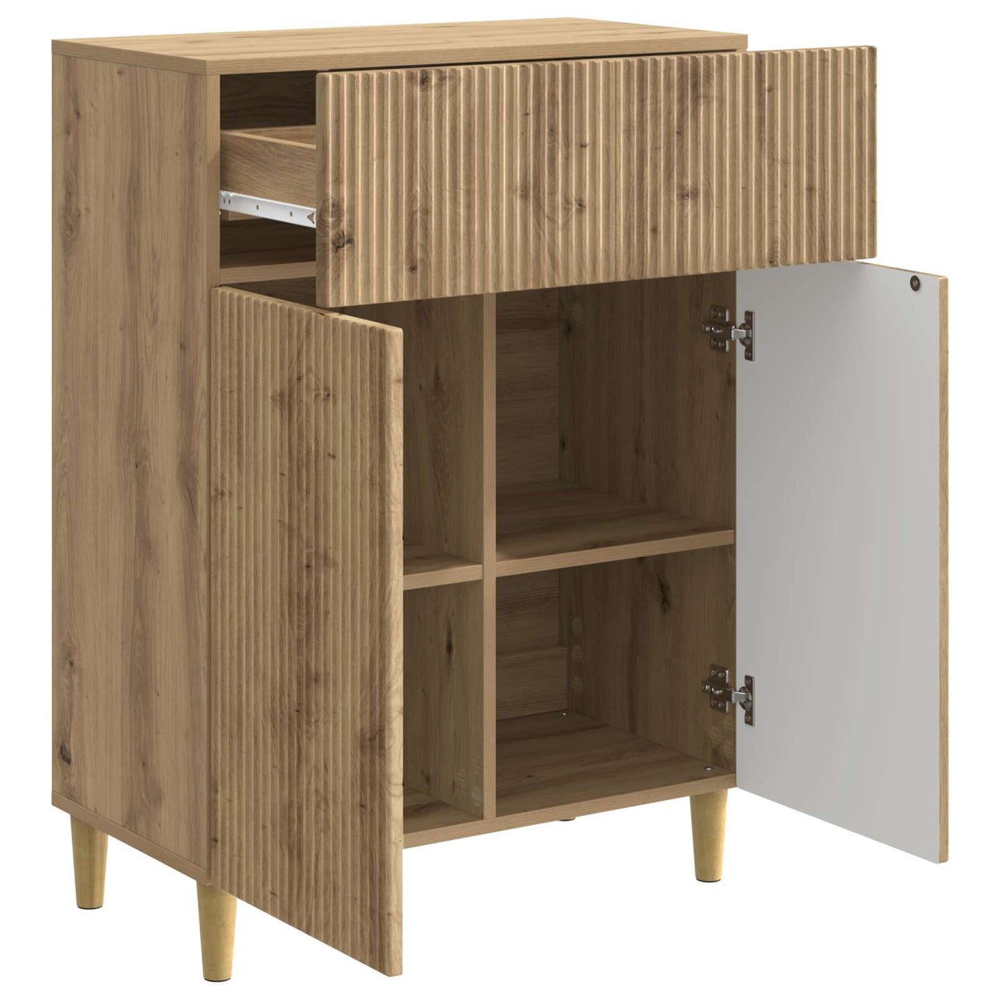vidaXL Πλαϊνό γραφείο με συρτάρι Artisan Δρυς 66 x 34,5 x 90 εκ