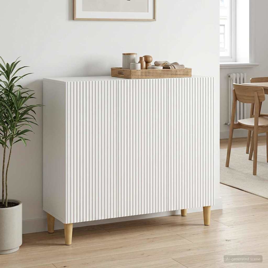 vidaXL Πλαϊνό γραφείο Λευκό 89 x 34,5 x 80 εκ Επεξεργασμένο Ξύλο